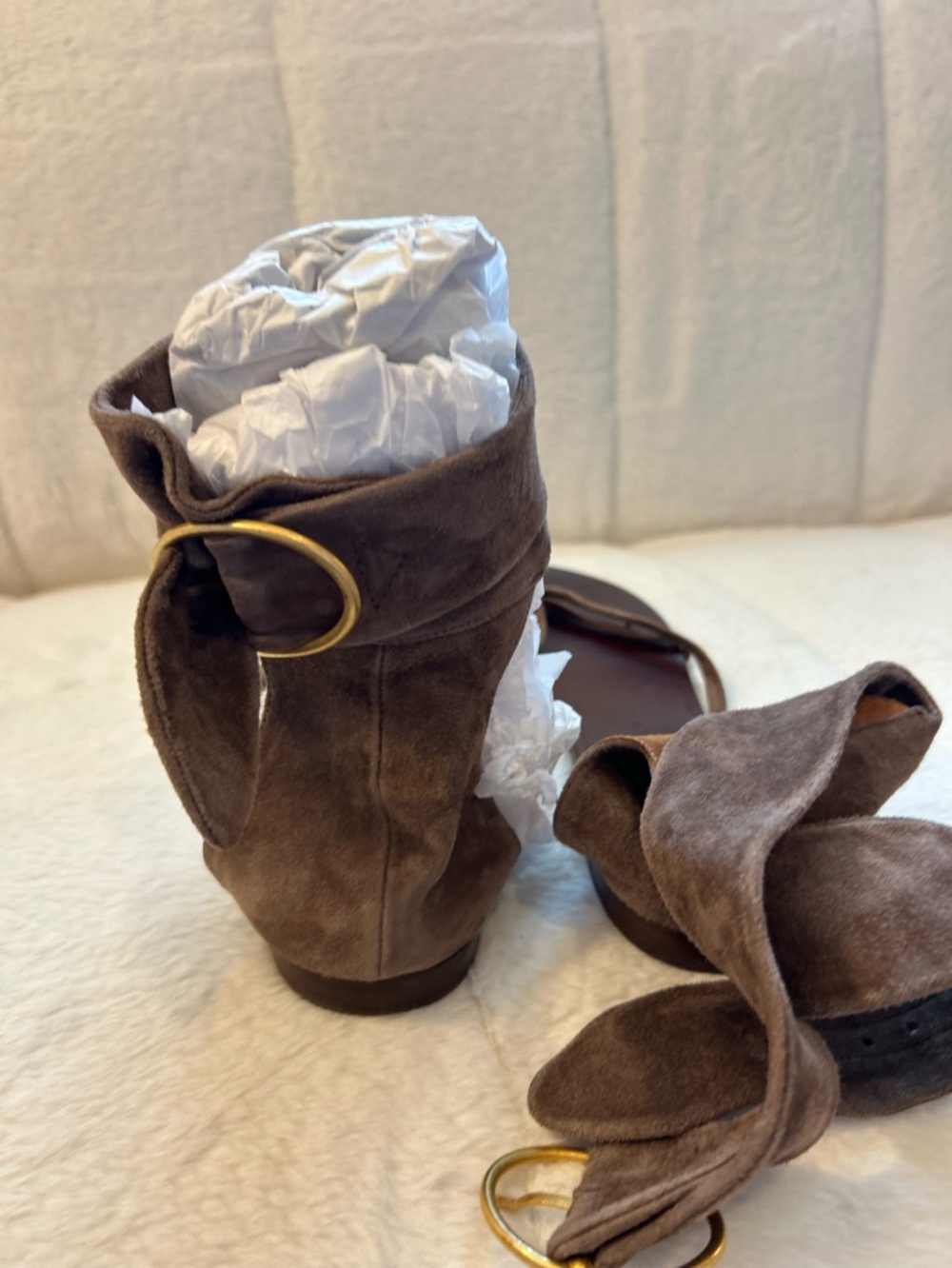 New Chie Mihara Brown Suede Wrap Sandals size 38 - Picture 4 of 12
